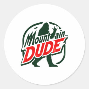 Funny Mountain Dude Bigfoot Sasquatch Hiking Gift Classic Round Sticker