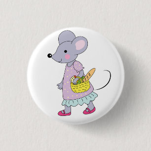 funny mouse 3 cm round badge