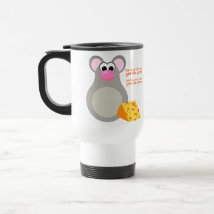 Funny Mouse and Cheese Cartoon Mug