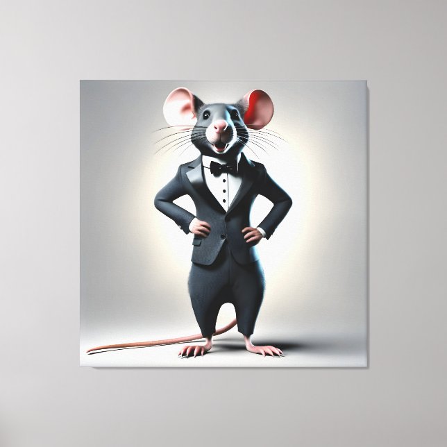 funny mouse cartoon canvas print (Front)