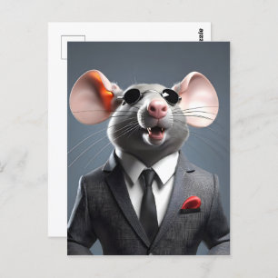funny mouse cartoon postcard