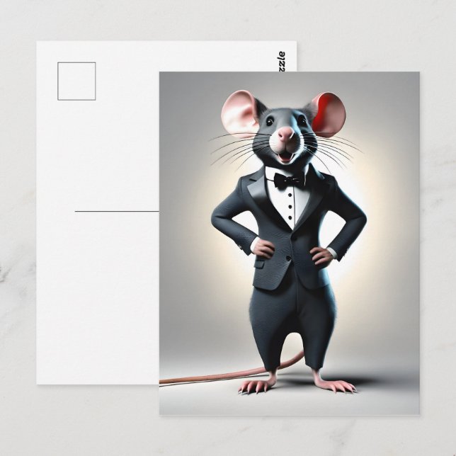 funny mouse cartoon postcard (Front/Back)