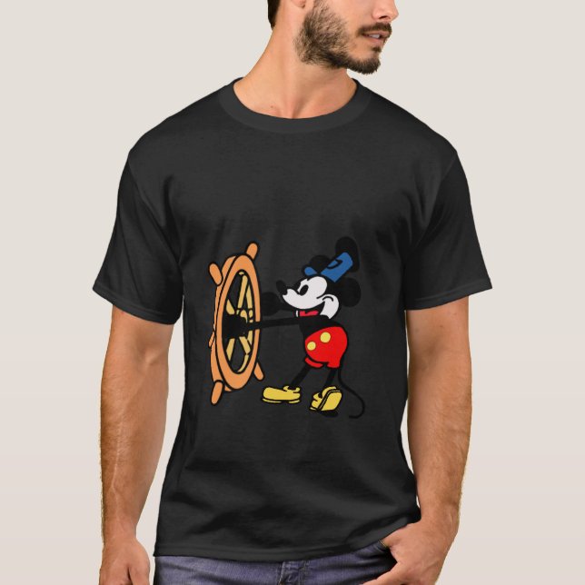 Funny MOUSE CARTOON Steamboat Willie Original T-Shirt (Front)