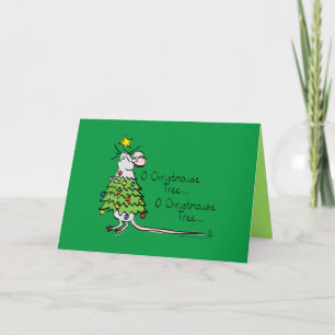 Funny Mouse Christmas Tree Cute Cartoon Card