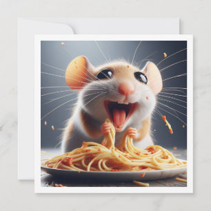 Funny Mouse Dinner invitation, Mouse Birthday Invitation