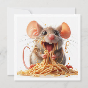 Funny Mouse Dinner invitation, Mouse Birthday Invitation