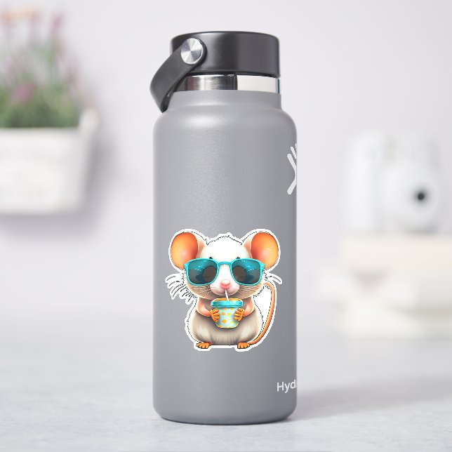Funny mouse drinking sticker (HydroFlask)