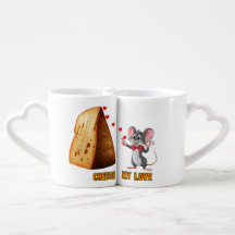 Funny Mouse falling in Love with big Cheese on a