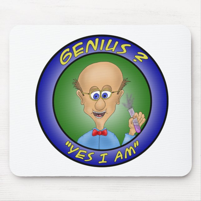 Funny Mouse Pads:  Genius ?, "Yes i am" Mouse Mat (Front)