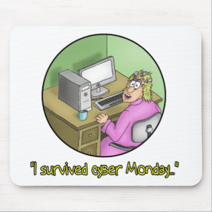 Funny Mouse pads: Survived Cyber Monday Mat