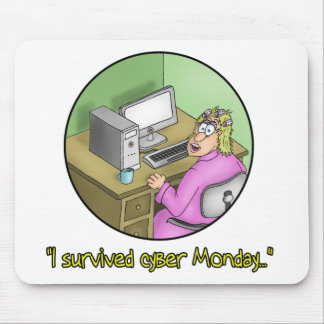 Funny Mouse pads: Survived Cyber Monday Mouse Mat