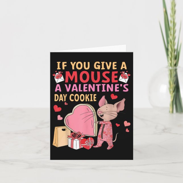Funny Mouse Valentines Day Cookie Love Candy Heart Card (Front)