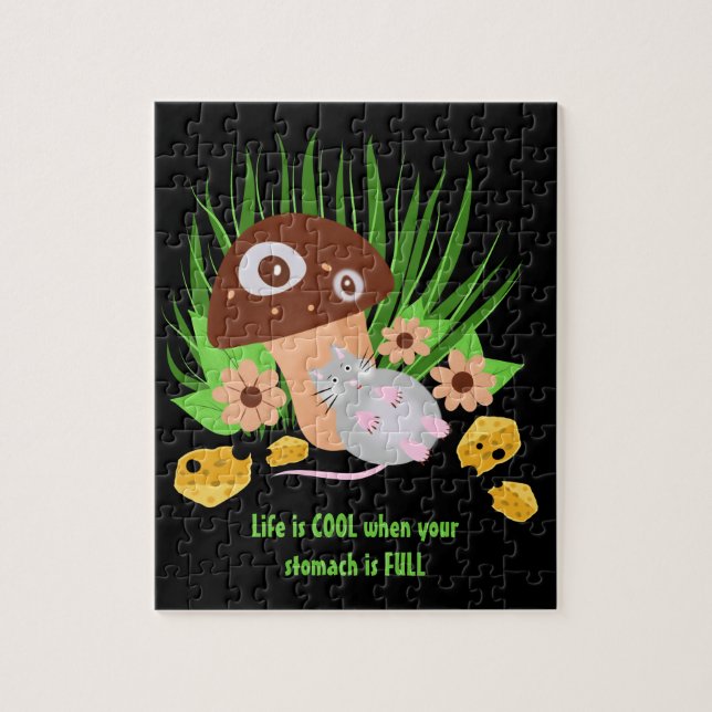 Funny mouse with cheese jigsaw puzzle (Vertical)