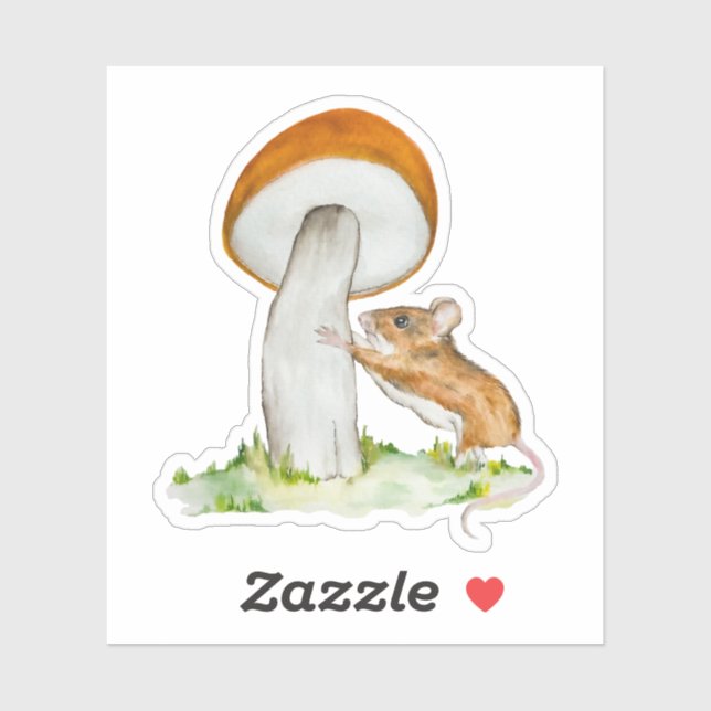 Funny mouse with wild mushroom (Sheet)