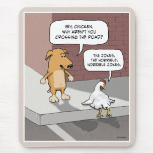 Funny mousepad: Dog and Chicken Mouse Mat
