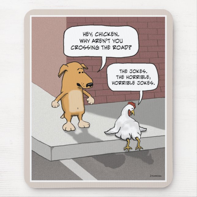 Funny mousepad: Dog and Chicken Mouse Mat (Front)