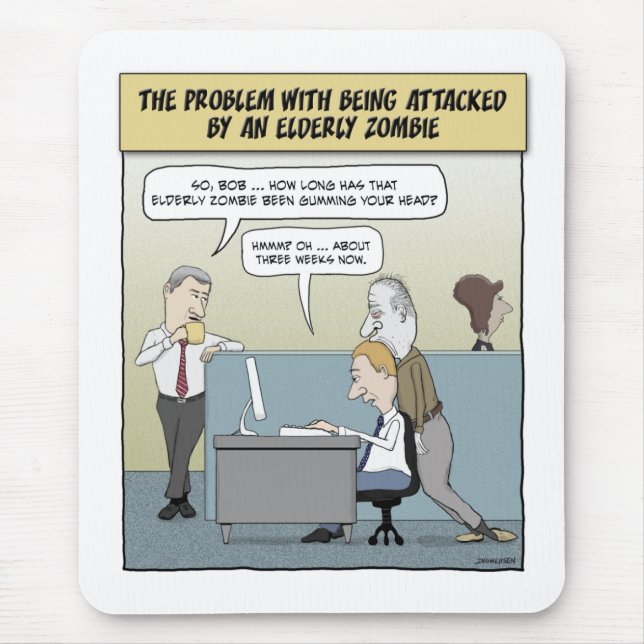Funny mousepad: Elderly Zombie Mouse Mat (Front)