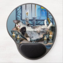 Funny Mousepad with Tipsy Kitty