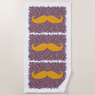 Funny Moustache #15 Beach Towel