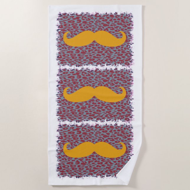 Funny Moustache #15 Beach Towel (Front)