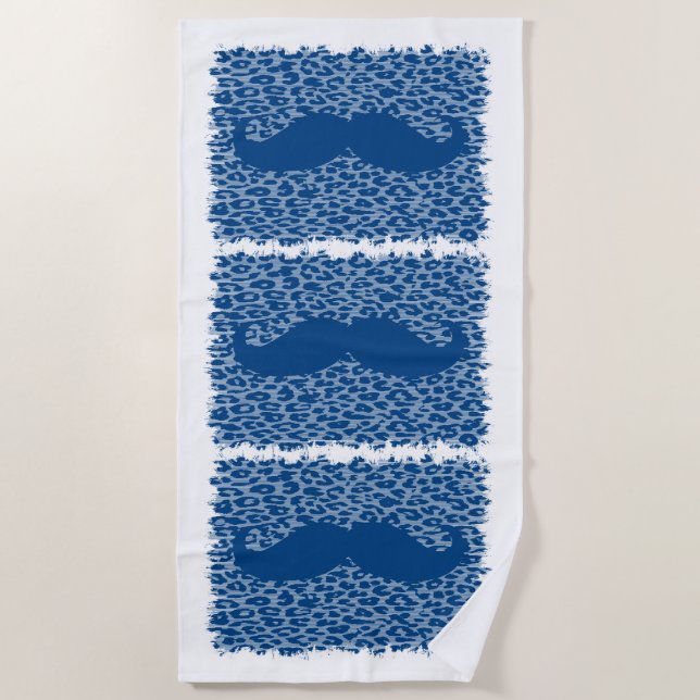 Funny Moustache #18 Beach Towel (Front)