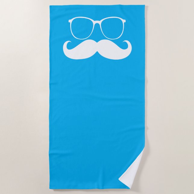 Funny Moustache #24 Beach Towel (Front)