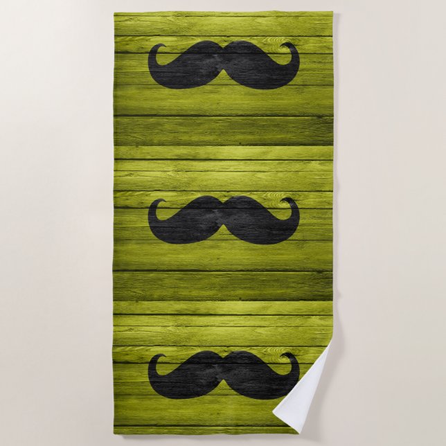 Funny Moustache #46 Beach Towel (Front)