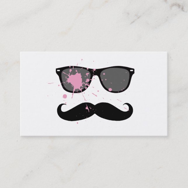 Funny Moustache and Sunglasses Business Card (Front)