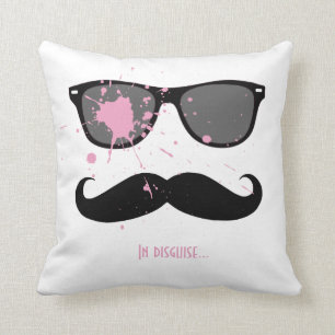 Funny Moustache and Sunglasses Cushion