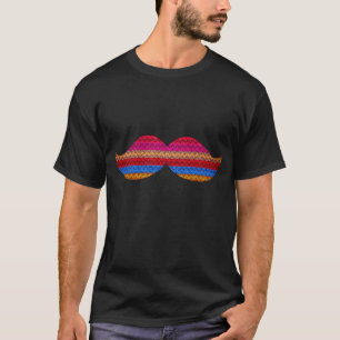 Funny Moustache Chevron Pattern T-Shirt
