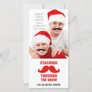Funny Moustache Christmas Photo Card