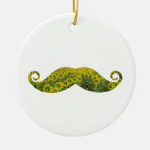 Funny Moustache Circle Ornament