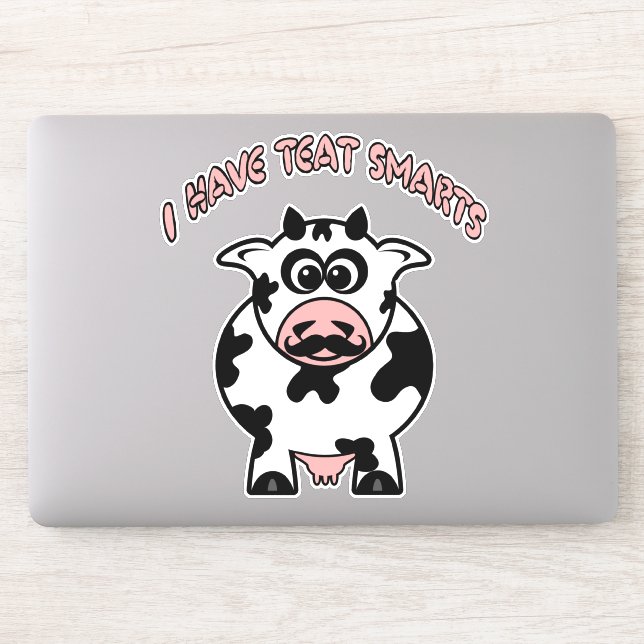 Funny Moustache Cow Teat Smarts (Computer)