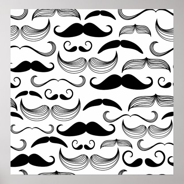 Funny Moustache Design Poster (Front)