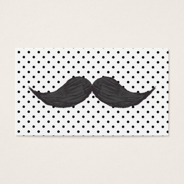 Funny Moustache Drawing And Black Polka Dots (Front)