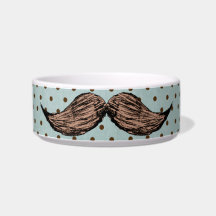 Funny Moustache Drawing And Brown Polka Dots