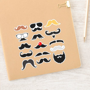 Funny Moustache Expressive Moustache Sticker Set