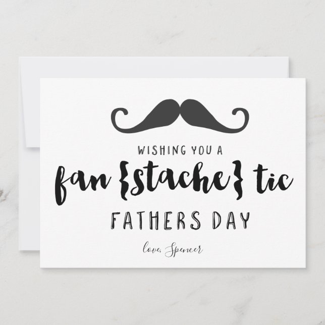 Funny Moustache Father's Day Card (Front)