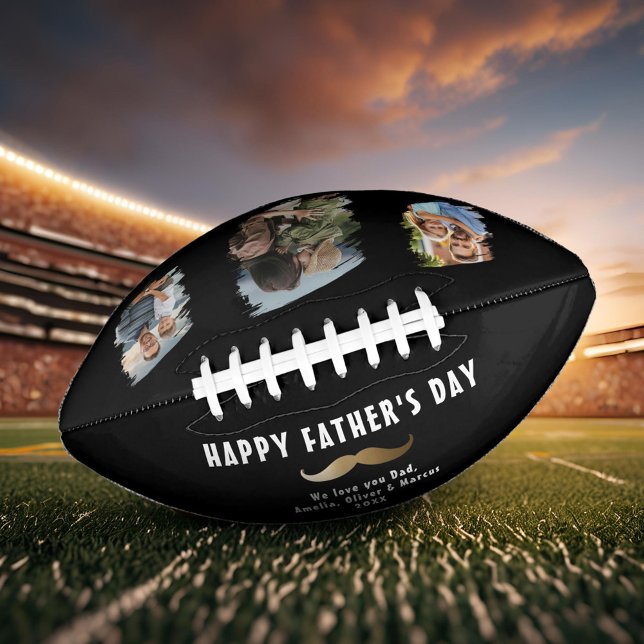 Funny Moustache Happy Father's Day 3 Photo American Football (Creator Uploaded)