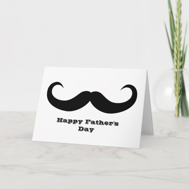 Funny Moustache Happy Father's Day Card (Front)