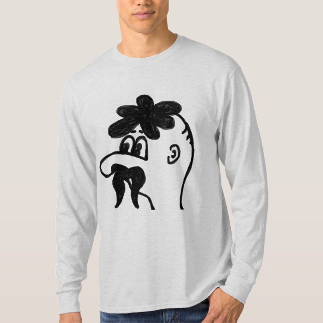 Funny Moustache Man T-Shirt (Front)