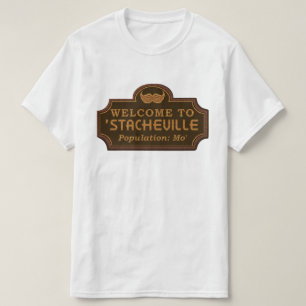 Funny Moustache Mo Welcome Sign T-Shirt
