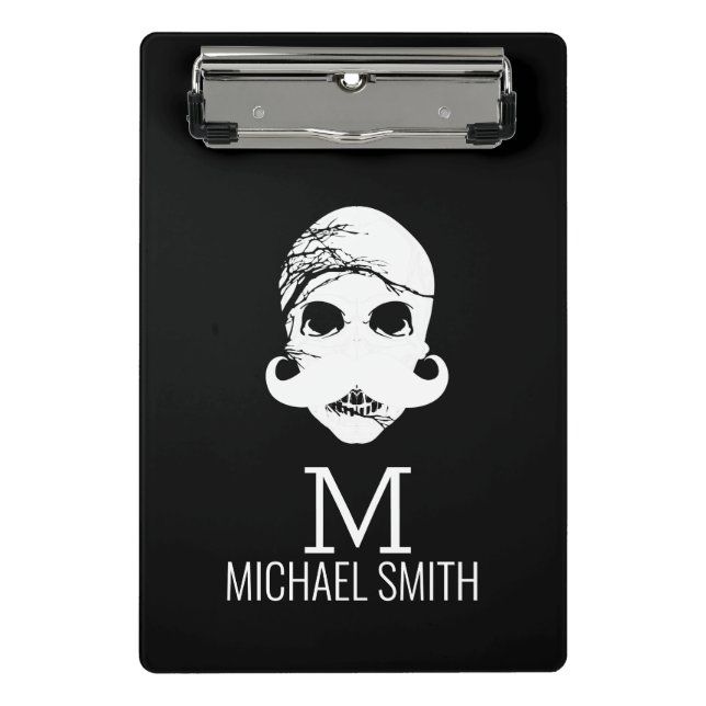 Funny Moustache Monogram Mini Clipboard (Front)