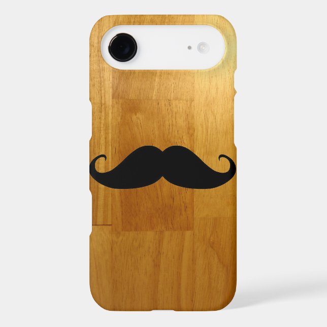 Funny Moustache on Shiny Wood Texture Background Case-Mate iPhone Case (Back)