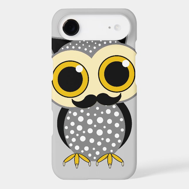 funny moustache owl Case-Mate iPhone case (Back)