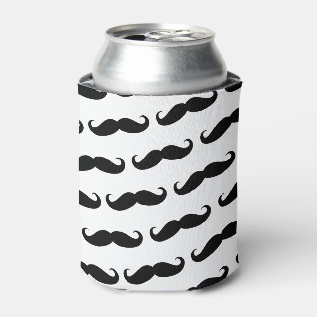 Funny moustache pattern can cooler (Can Front)