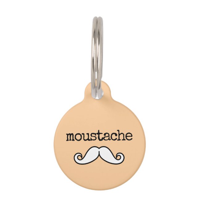 Funny Moustache Pet Tag (Front)