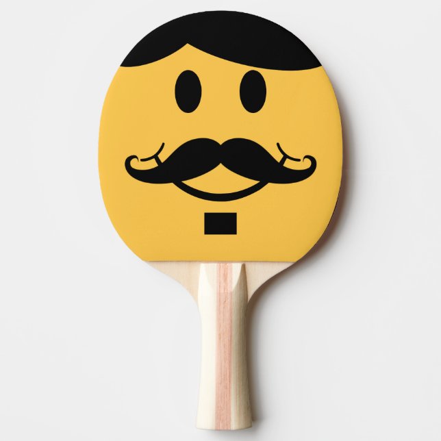 Funny Moustache Ping Pong Bat Ping Pong Paddle (Front)