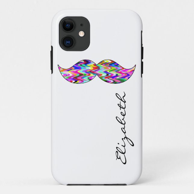 Funny Moustache Plain White Background Case-Mate iPhone Case (Back)