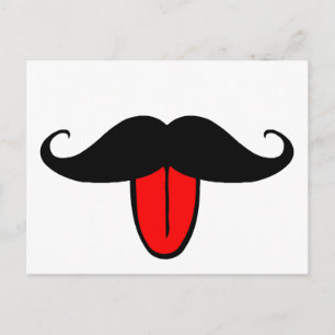Funny moustache postcard